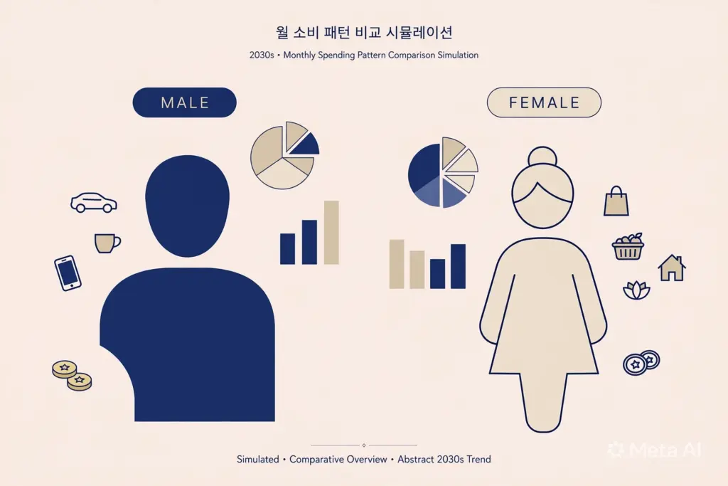 월 소비 패턴 비교 시뮬레이션 표