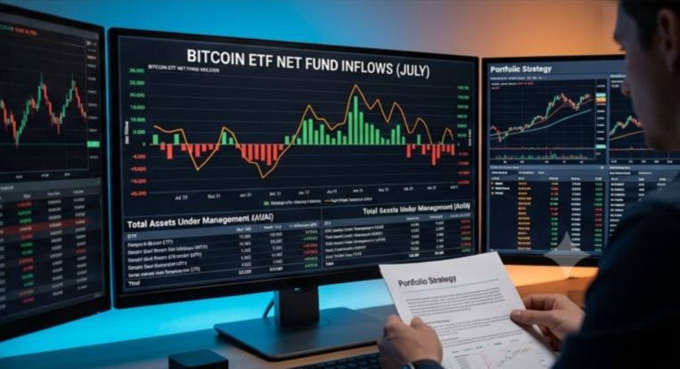 ETF 자금 유입 데이터를 확인하며 투자 전략을 고민하는 화면