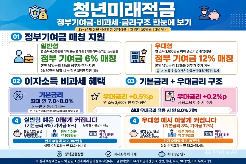 청년미래적금의 정부기여금·비과세·금리구조