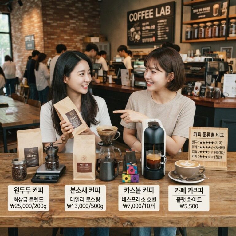 커피 사먹기 vs 원두 vs 분쇄커피 vs 캡슐커피 비교