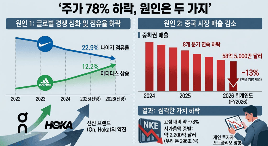 주가 78% 하락