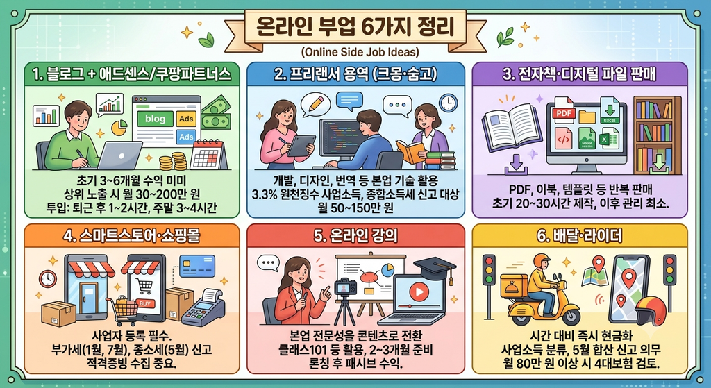 직장인이 실제로 할 수 있는 부업 6가지