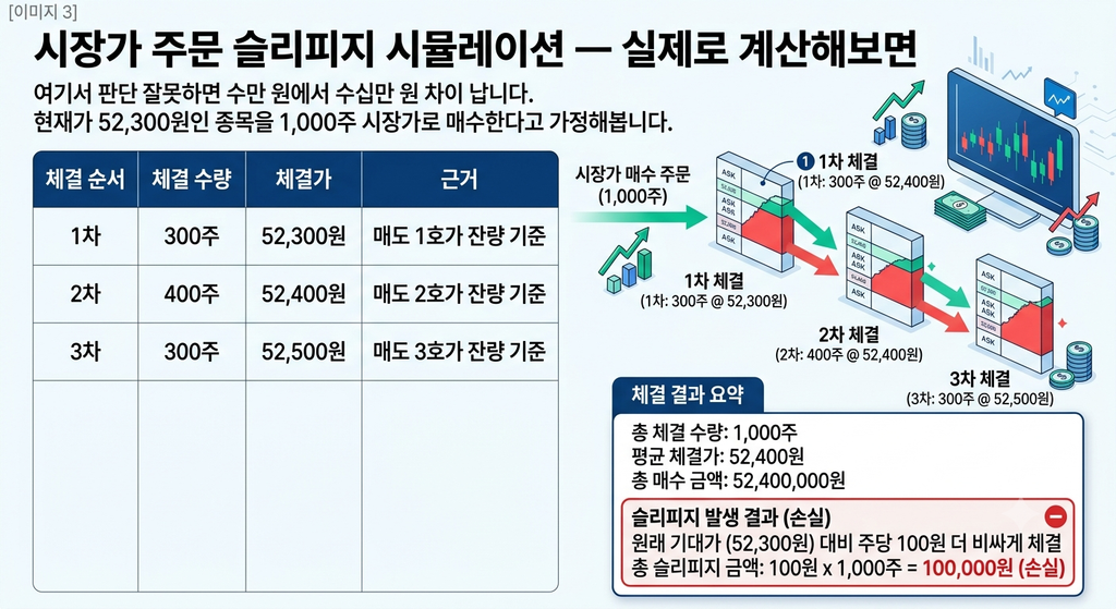 시장가 주문 슬리피지 시뮬레이션