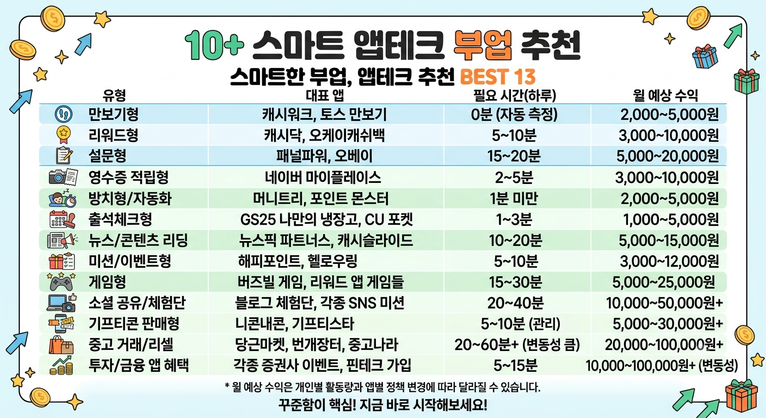 간편 앱테크 추천 월수익 2만원씩