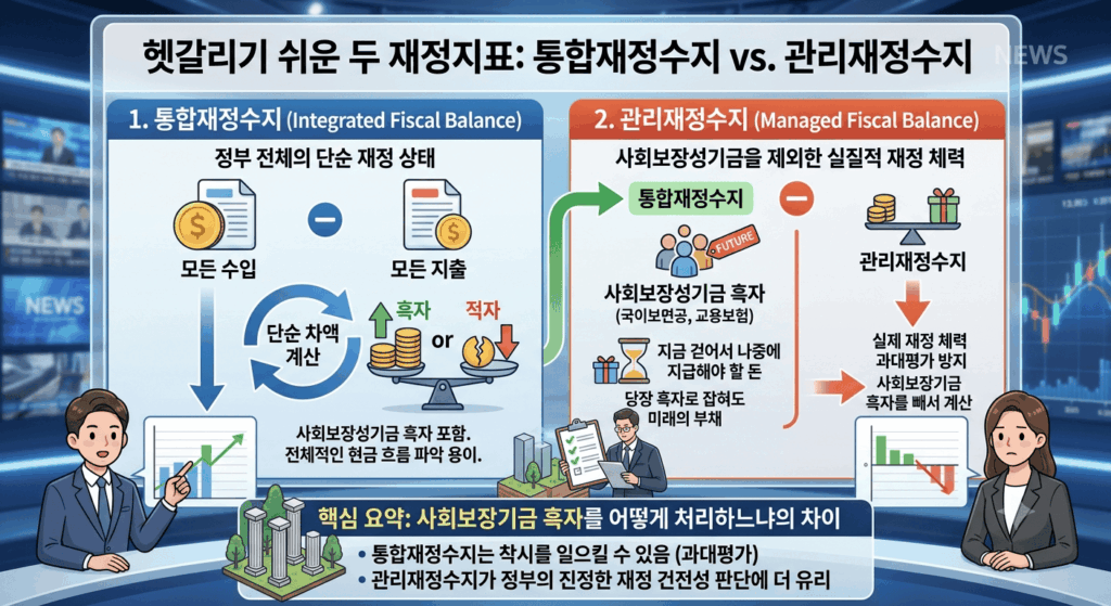 통합재정수지, 관리재정수지 차이